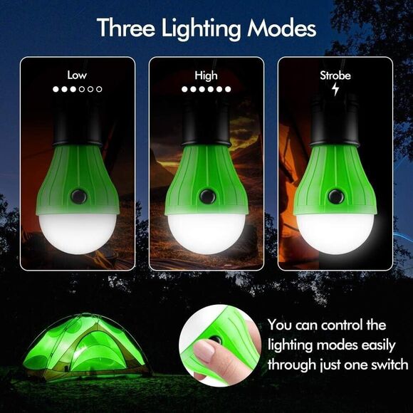 Tent Lamp Portable LED Light Emergency Light for Camping Hiking Fishing, 4 Pack - Picture 9 of 12